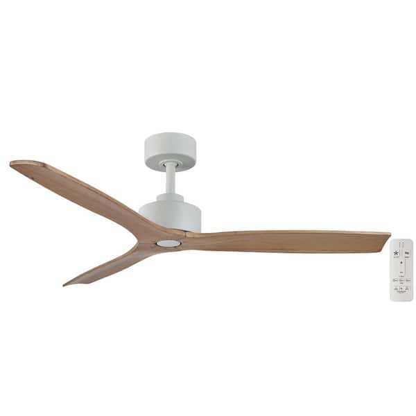 Sofia Downrod 52 in. Indoor/Covered Outdoor Matte White DC Motor Ceiling Fan with Solid Wood Blades and Remote Included