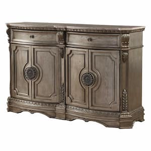 Charlie Antique Champagne Marble 68 in. Sideboard with Drawers