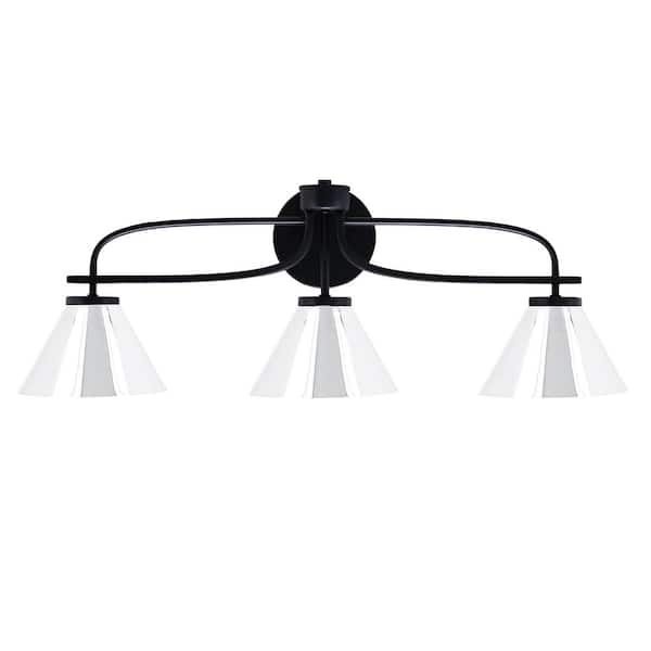 Unbranded Olympia 28.5 in. 3-Light Matte Black Vanity Light