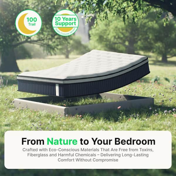 Queen Medium Hybrid 12 in. Cooling Mattress in a Box with Zoned Support and Edge Stability