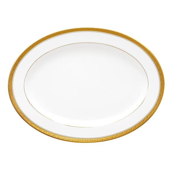 Crestwood Gold 16 in. (Gold) Porcelain Oval Platter