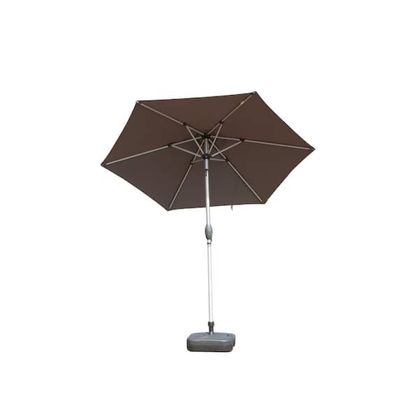 7.5 ft. Aluminum Market Patio Umbrella in Gray with Vent