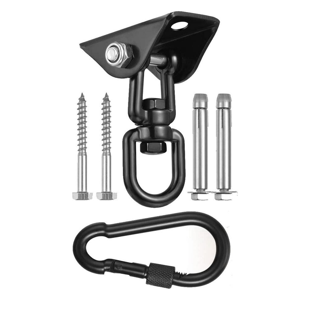 Heavy Duty 360° Rotating Hammock Hanging Kit 1200 lb Capacity Chair Hardware with Hooks for Ceiling, Yoga, Gym, Black price history on PriceWatchPro