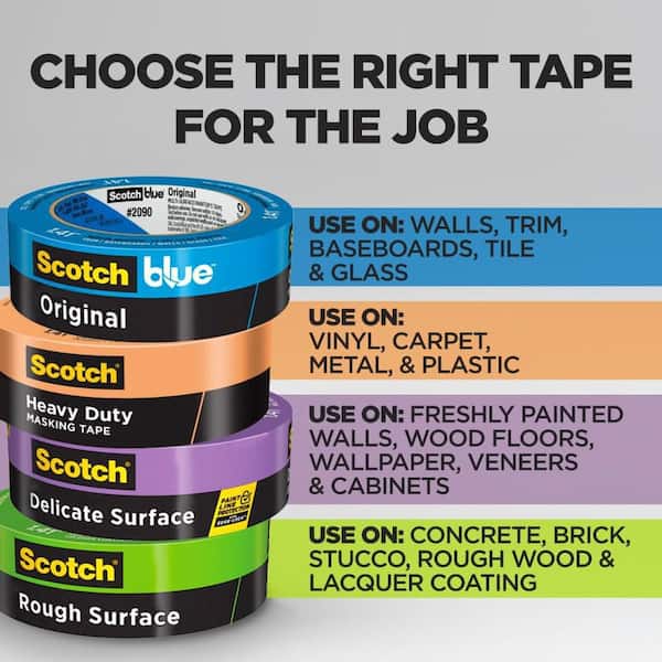 3M - Scotch 1.88 in. x 60.1 yds. Heavy Duty Masking Tape (3-Rolls/Pack)