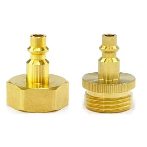 1/4 in. x 3/4 in. Quick Connect Brass Garden Hose Irrigation Blow Out Fitting (2-Pack)