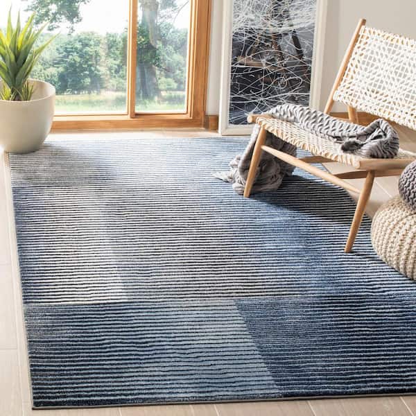 Galaxy Blue/Navy 5 ft. x 8 ft. Abstract Area Rug