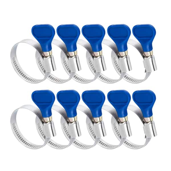1-1/2 in. Stainless Steel Adjustable Dust Collection Key Hose Clamps for Pool, PVC Tubing, Pipe and Worm Gear (10-Pack)