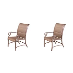 Beige 2-Pieces Outdoor Single Sling Chair with Quick Dry Cushioning
