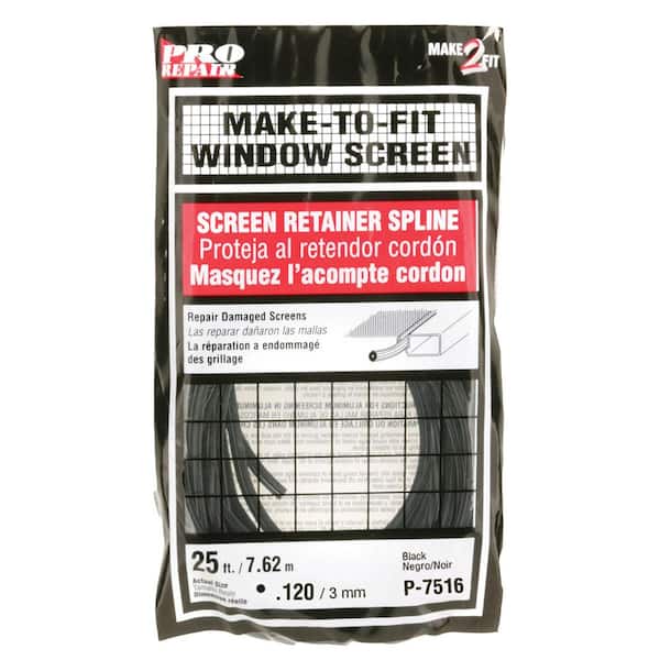 0.120 in. x 25 ft. Screen Retainer Spline in Black