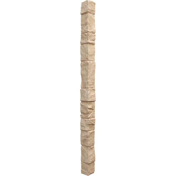 Ekena Millwork 3 in. x 3 in. Ocean Floor Composite Universal Outside Corner for StoneWall Faux Stone Siding Panels