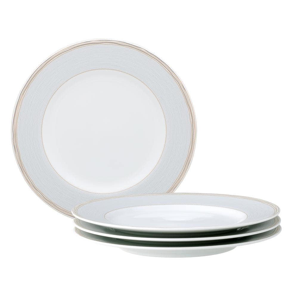 Noritake Linen Road 8.25 in. (White) Porcelain Salad Plates, (Set