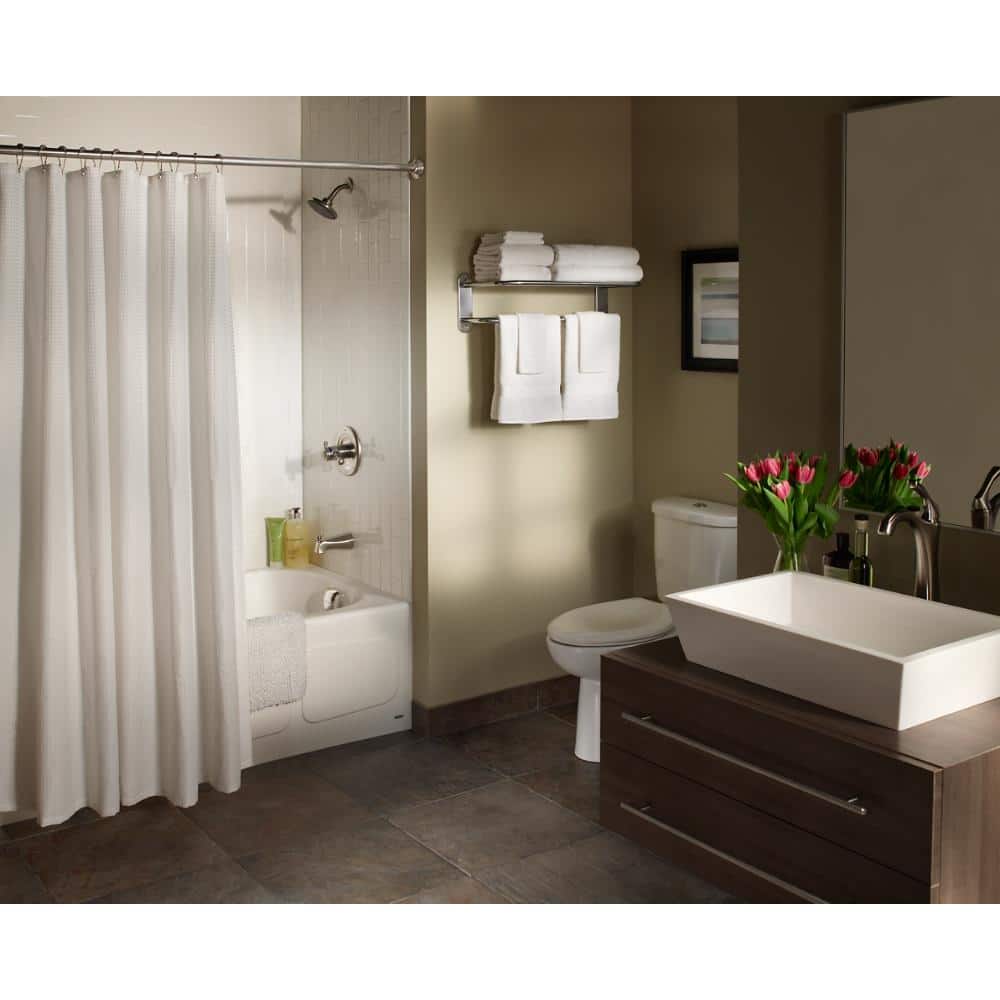 Polished Stainless Steel Wall Mounted Towel Rack with Shelf