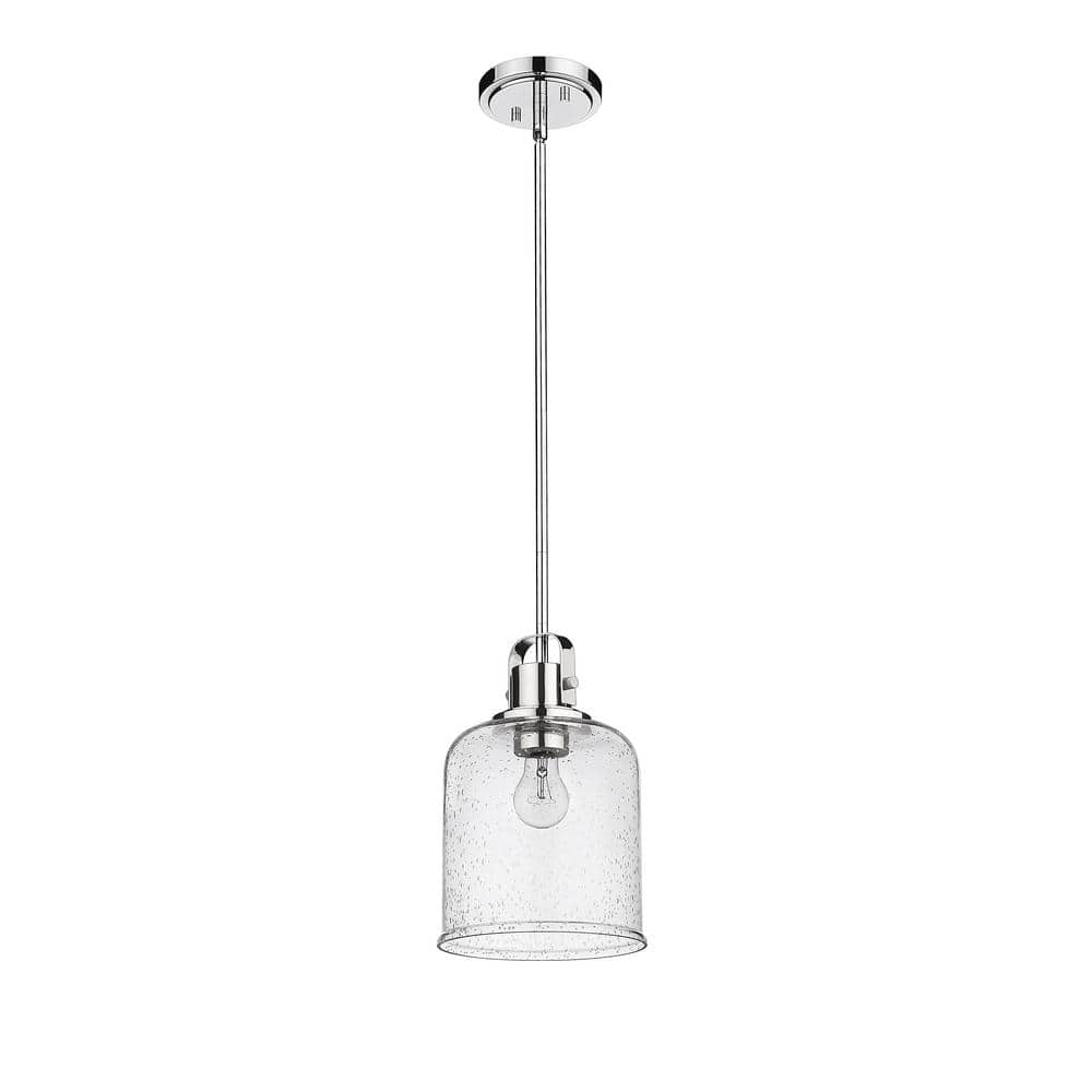 Kinsley Transitional Chrome 8" Indoor/Outdoor Pendant Light with Clear Glass