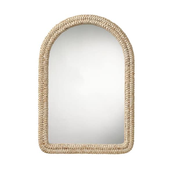 Grix Natural Brown 1.25 in. W x 38 in. H Oval Wood Framed Mirror