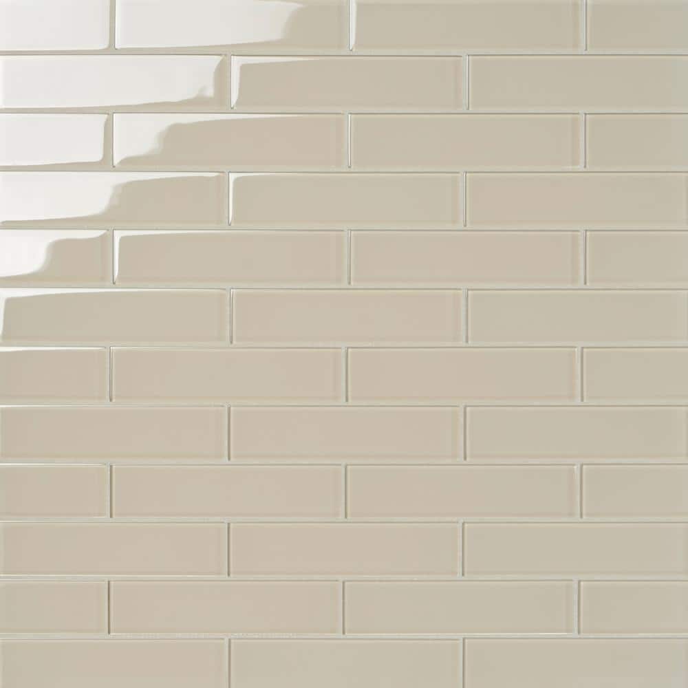 Contempo Beige 2 in. x 0.31 in. Polished Glass Wall Tile Sample price history on PriceWatchPro