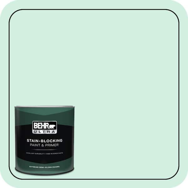 BEHR ULTRA 1 qt. #P420-1 Spring Frost Semi-Gloss Enamel Exterior Paint & Primer