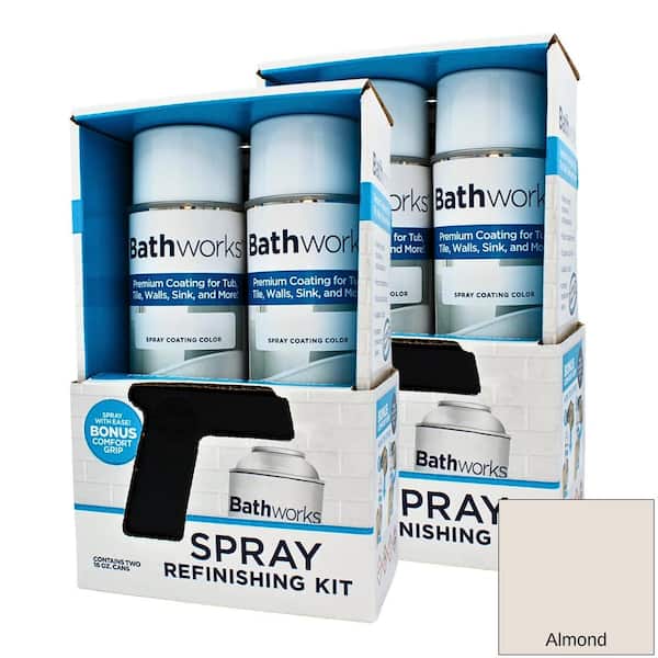 BATHWORKS 64 oz. Tub and Tile Spray Refinishing Kit - 4 Cans (Almond)
