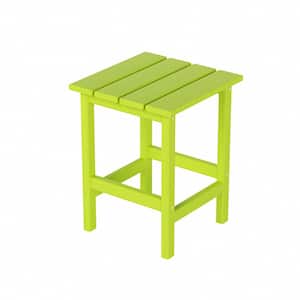 Mason 18 in. Lime Poly Plastic Fade Resistant Outdoor Patio Square Adirondack Side Table