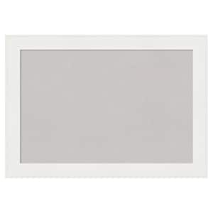 Vanity White Narrow Framed Grey Corkboard 27 in. x 19 in. Bulletin Board Memo Board