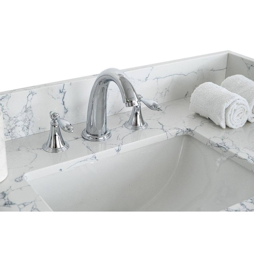 Carrara White 22" Engineered Stone Bathroom Side Splash