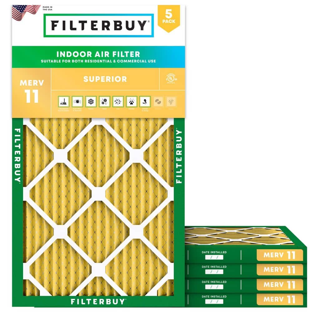 11.5 in. x 21 in. x 1 in. MERV 11 (FPR 7) Allergen Defense Pleated HVAC AC Furnace Air Filters Replacement (5-Pack) price history on PriceWatchPro