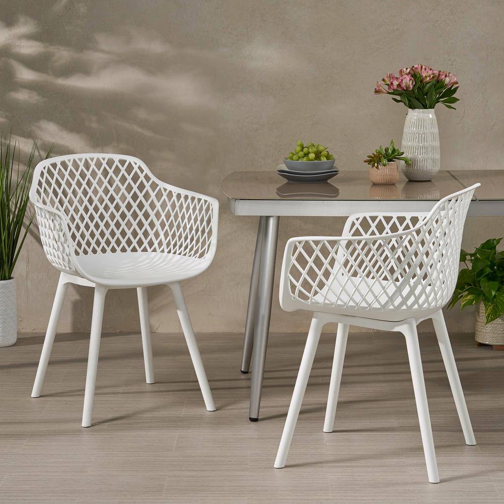 2-Piece Outdoor Stylish Dining Chairs for Patio, Yard, Backyard and Lawn, W
