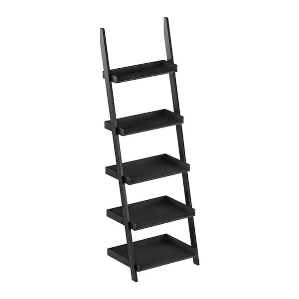Leaning black bookshelf discount