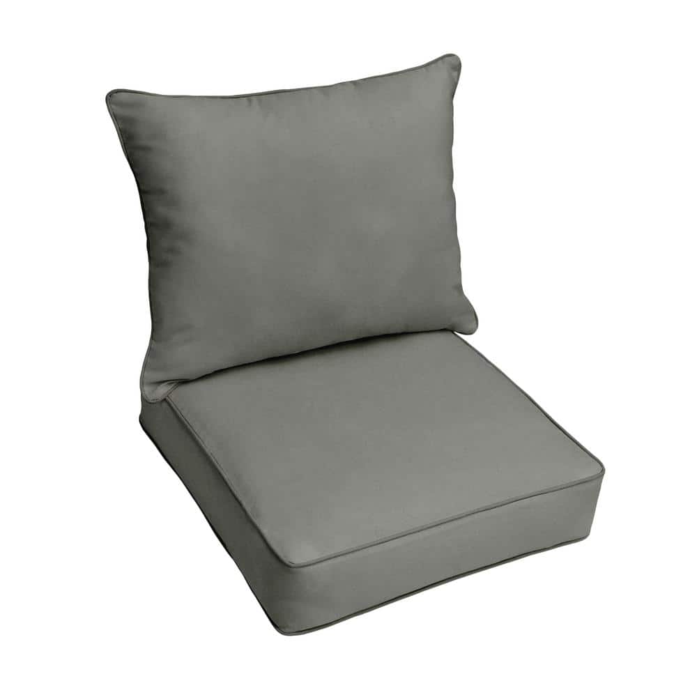22.5 in. x 22.5 in. x 27 in. Deep Seating Outdoor Pillow and Cushion Set in Sunbrella Canvas Charcoal price history on PriceWatchPro