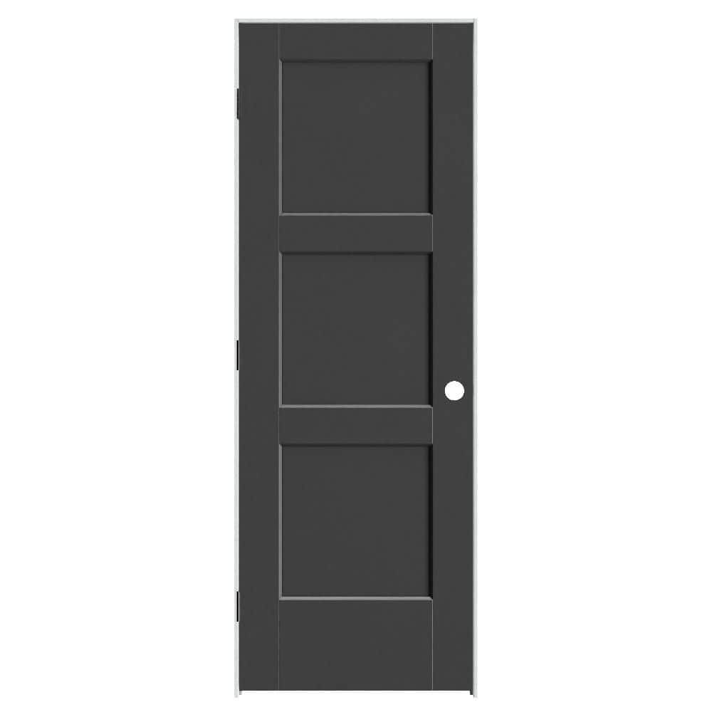 Calden 28 in. x 80 in. 3P Right-Hand Inswing Solid Core Black Composite Single Prehung Interior Door with Black Hinge price history on PriceWatchPro