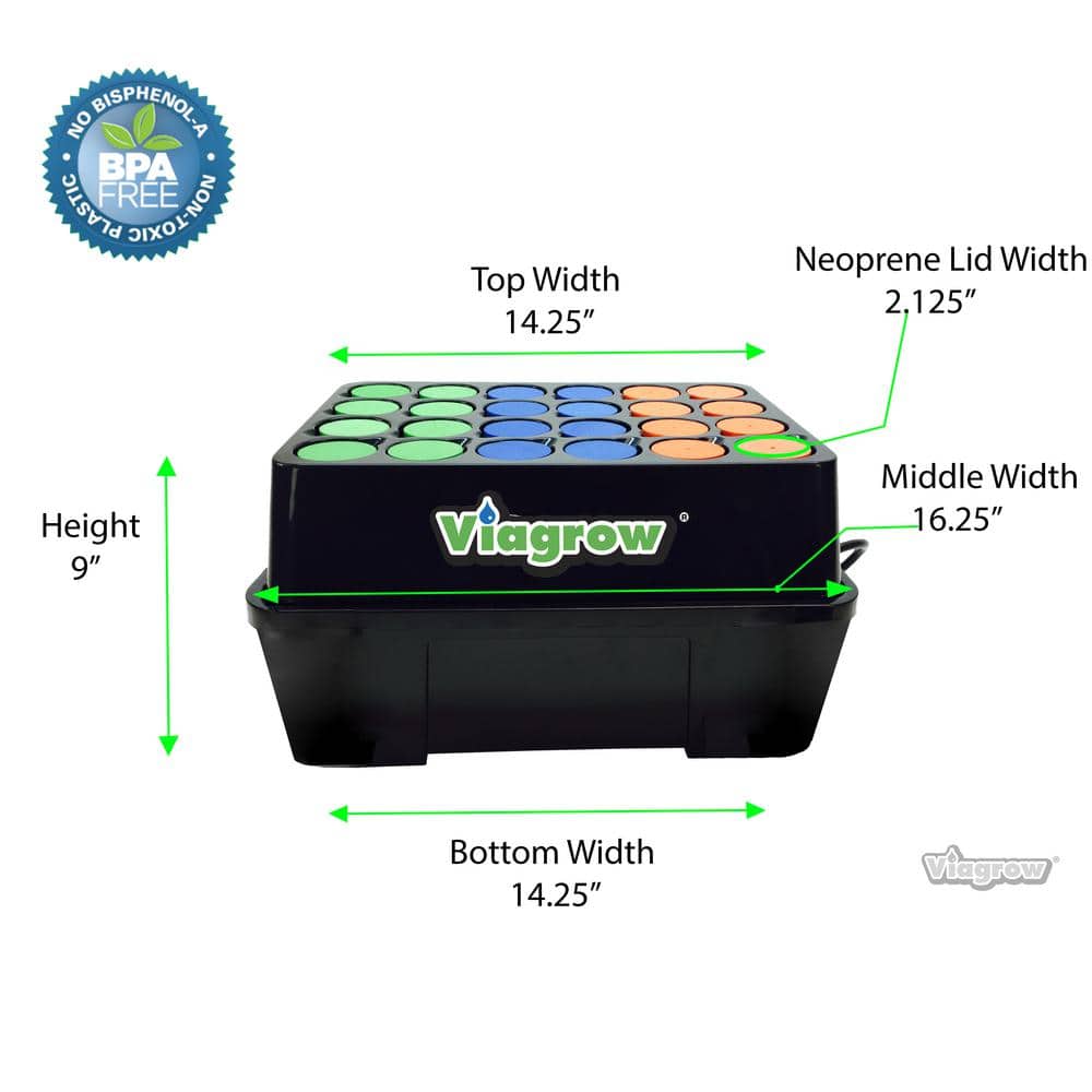 Viagrow 24-Site Black Aeroponic Clone Machine
