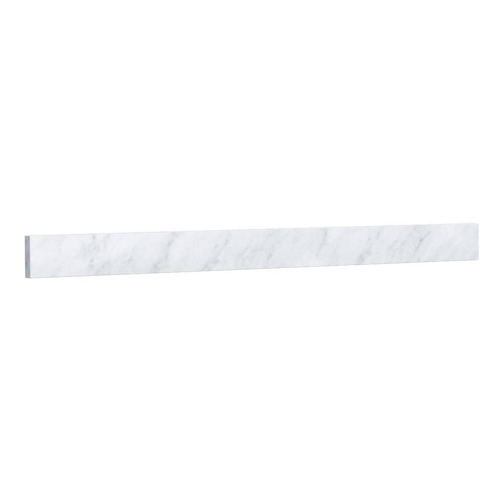 Wyndham Collection 42 in. W Marble Vanity Backsplash in White Carrara ...