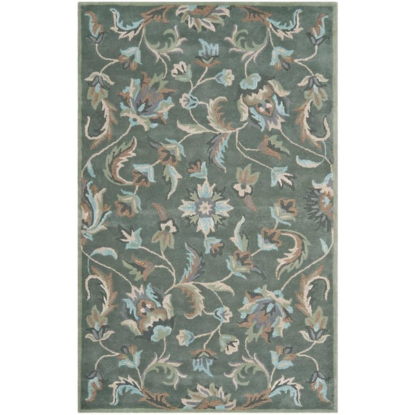 SAFAVIEH Jardin Gray/Multi 5 ft. x 8 ft. Border Area Rug