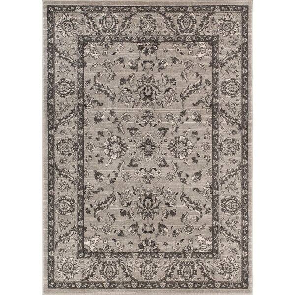 Well Woven Sydney Vintage Carleton Grey 5 ft. x 7 ft. Traditional Area Rug