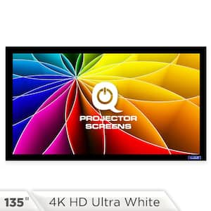 Qualgear Fixed Frame Projector Screen 16 9 150 In 4k Hd Ultra White 1 2 Gain Qg Ps Ff6 169 150 W The Home Depot