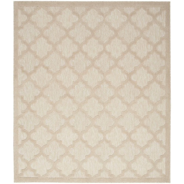 Nourison Easy Care Cream 9 ft. x 12 ft. Trellis Contemporary Area Rug