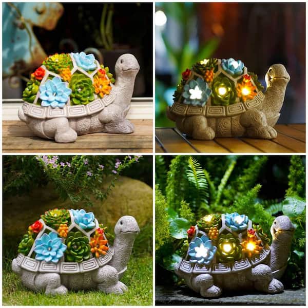 Goodeco Solar Garden Outdoor Statues Turtle-Lawn Decor Patio, Yard