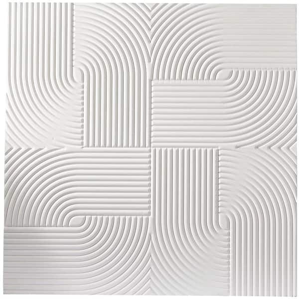 CosmoLiving by Cosmopolitan Wood White Carved Geometric Wall Decor