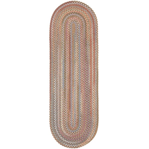 Greenwich Mocha Multi 2 ft. x 10 ft. Indoor Braided Runner Rug