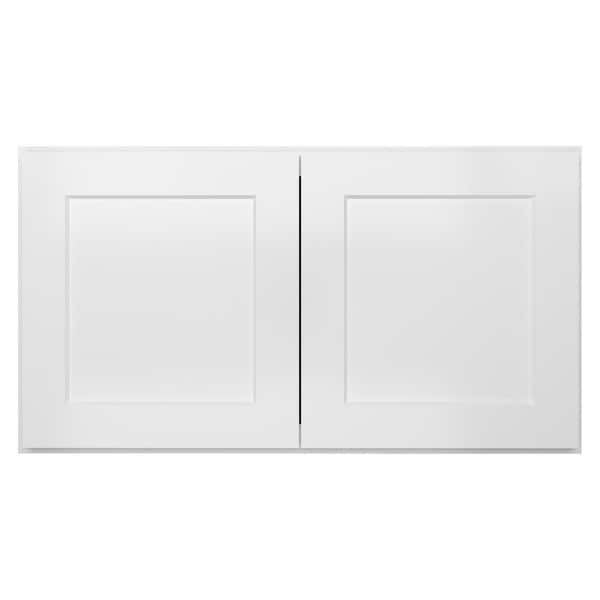 HOMEIBRO 33-in. W x 24-in. D x 18-in. H in Shaker White Plywood Ready to Assemble Wall Bridge Kitchen Cabinet with 2 Doors