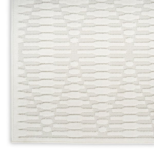 8 ft. x 10 ft. Ivory Geometric Washable Area Rug