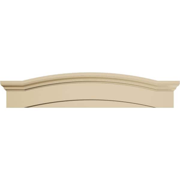 Ekena Millwork 50-in W x 10-1/2-in H x 2-3/4-in P Eyebrow Signature Urethane Pediment, Primed Tan