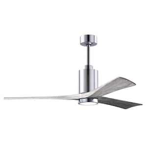 Patricia 60 in. LED Indoor/Outdoor Damp Polished Chrome Ceiling Fan with Light with Remote Control, Wall Control