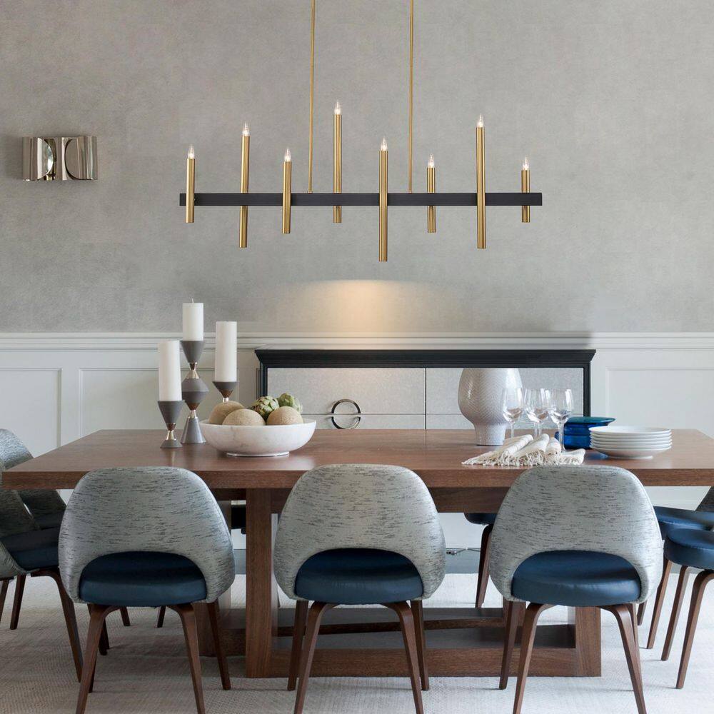 56.69 in. 8-light Modern Black and Gold Candlestick Kitchen Island Chandelier price history on PriceWatchPro