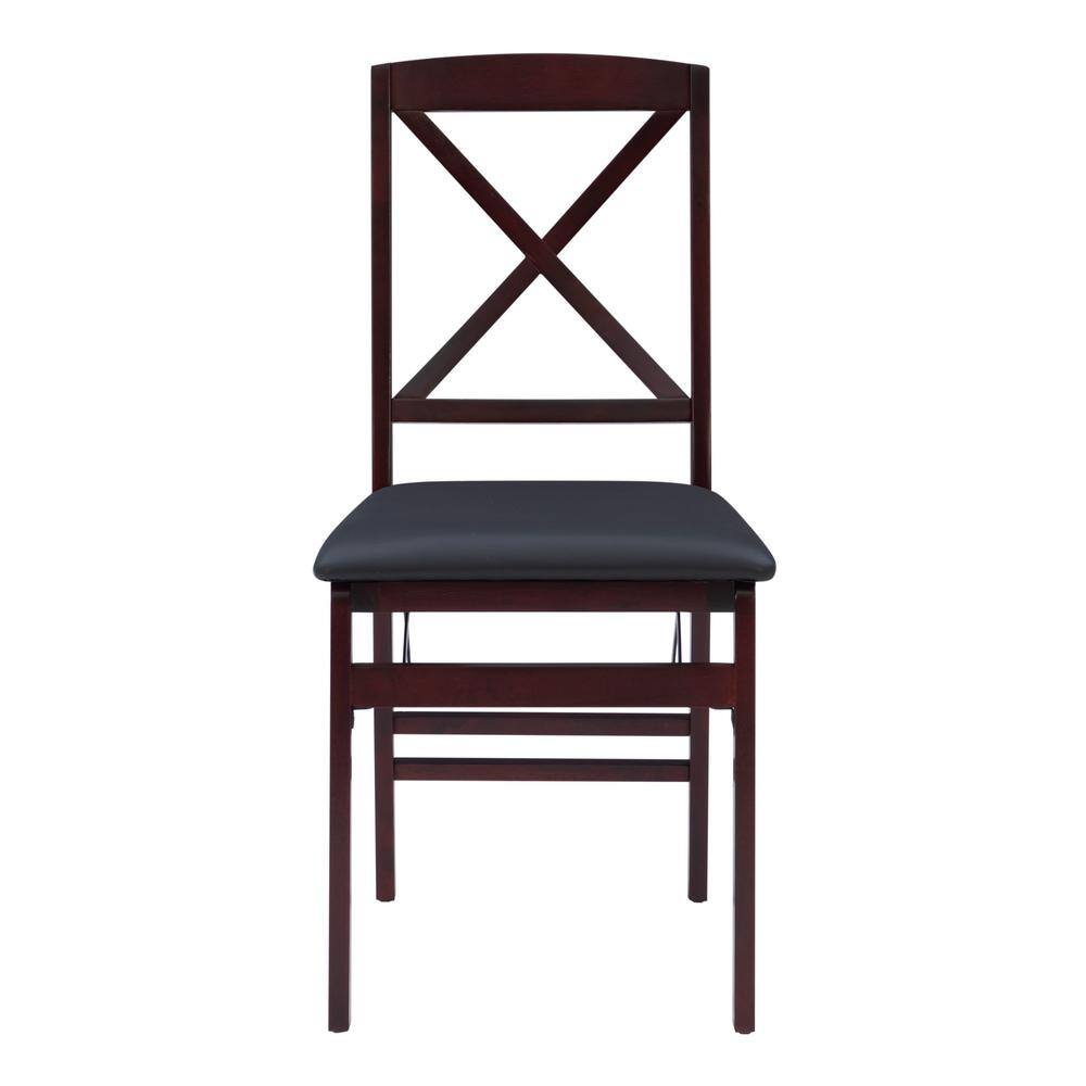 Brown Faux Leather High Cross Back Side Chair Set