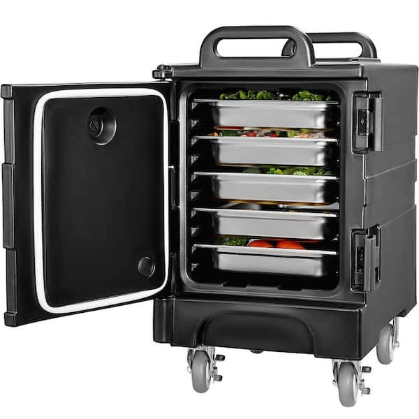 81 Qt. Insulated Food Pan Carrier, Catering Hot Box with Double Buckles, Front-Loading Food Warmer, Stackable End Loader