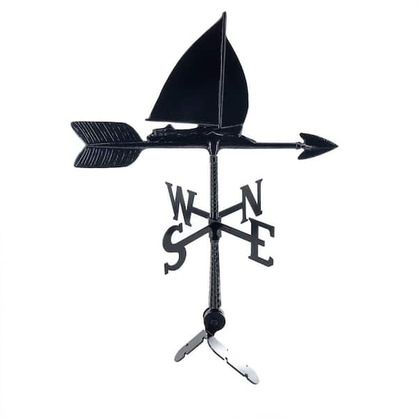 Montague Metal Products 24 in. Aluminum Sailboat Weathervane - Black
