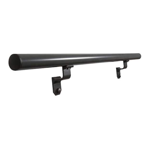 EZ Handrail 3 ft. Charcoal Bronze Aluminum Round Straight Handrail Kit