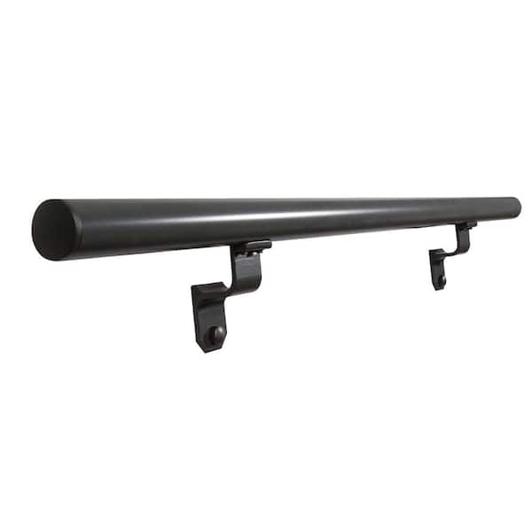 EZ Handrail 4 ft. Charcoal Bronze Aluminum Round Straight Handrail Kit