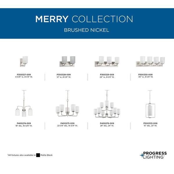 Progress Lighting Merry 5-Light Brushed Nickel Transitional Chandelier