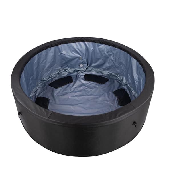 Alba 6 Person Round Foam Spa Hot Tub 110v w/ Exterior Textilene and Eco Foam Wall 100 Aqua-Jets Plug-n-Play Ready